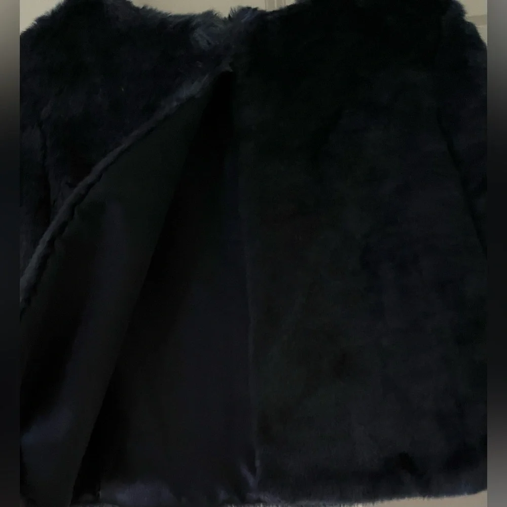 Girl’s Cherokee Navy Faux fur jacket w/hook closure lined Holiday Formal coat 4T